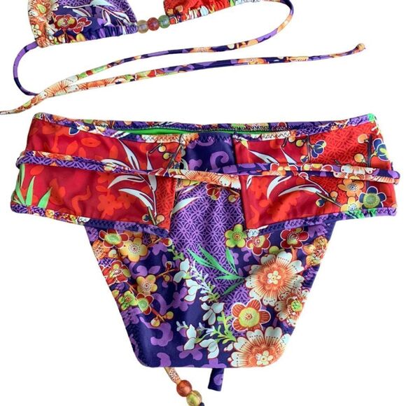 Becca Floral Beaded Halter Bikini - Picture 5 of 8